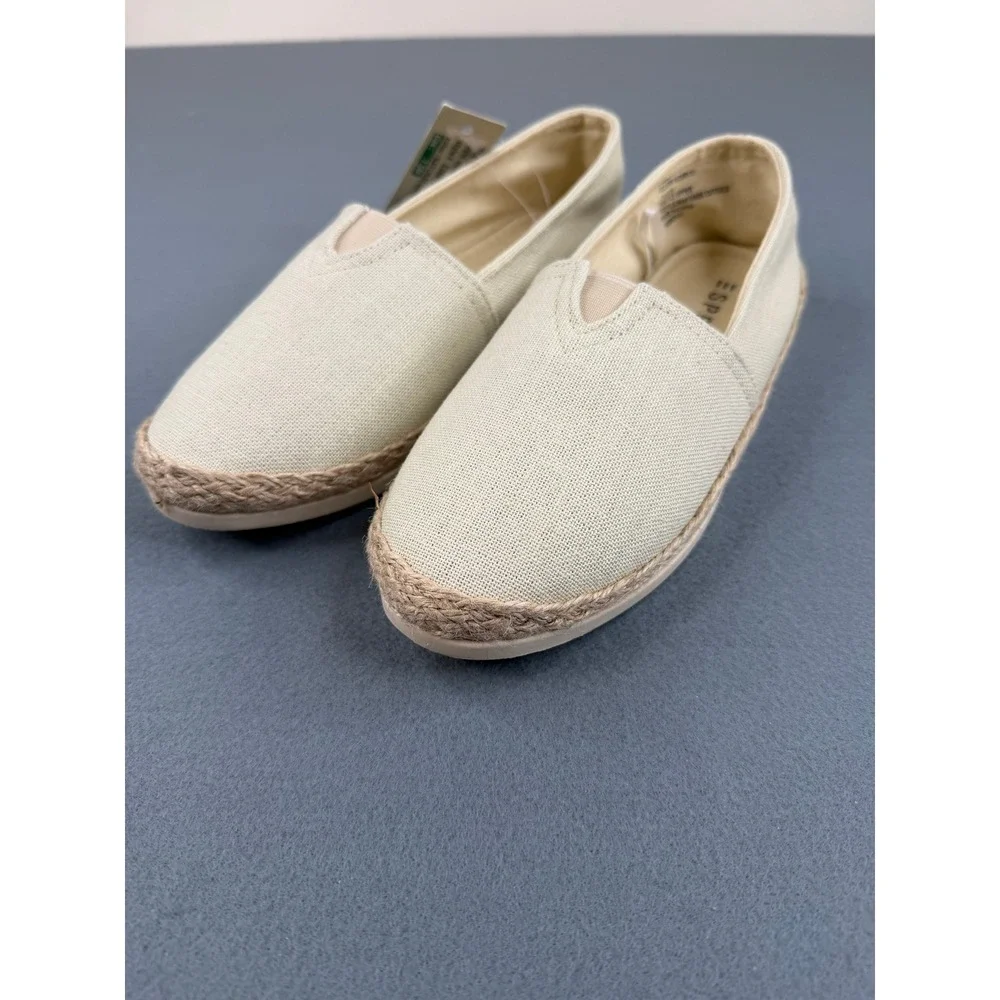 Esprit Ellery Espadrille Flat Womens 7.5 Natural Linen Slip On‎ Shoes NEW